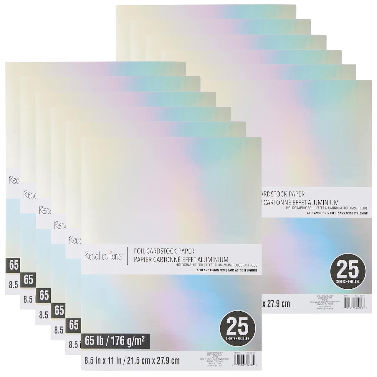 12 Packs: 25 ct. (300 total) 8.5" x 11" Foil Cardstock Paper by Recollections™